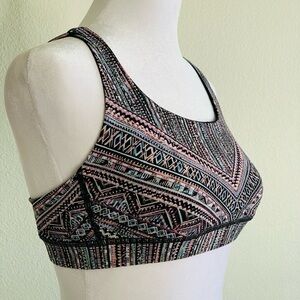 LULULEMON energy sport bra, multiple back straps, tribal, size 4